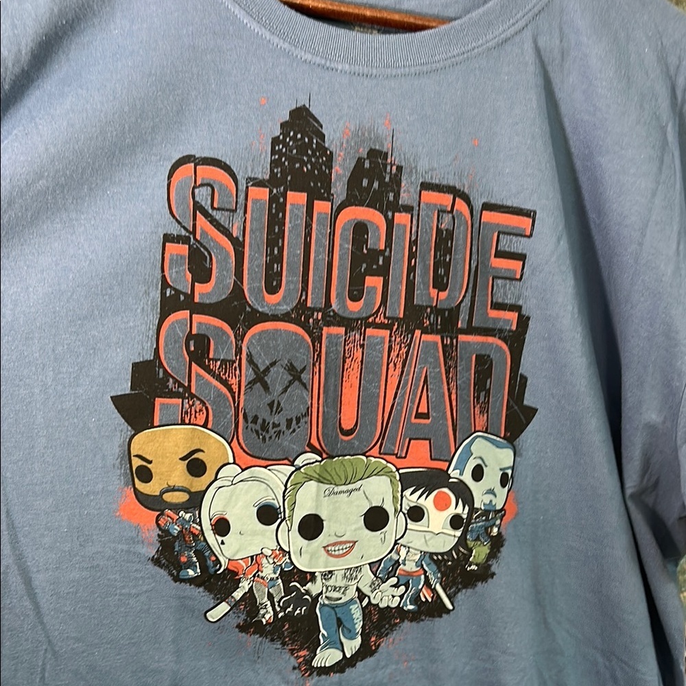 Suicide Squad Blue Graphic Men's T-Shirt - Picture 8 of 11